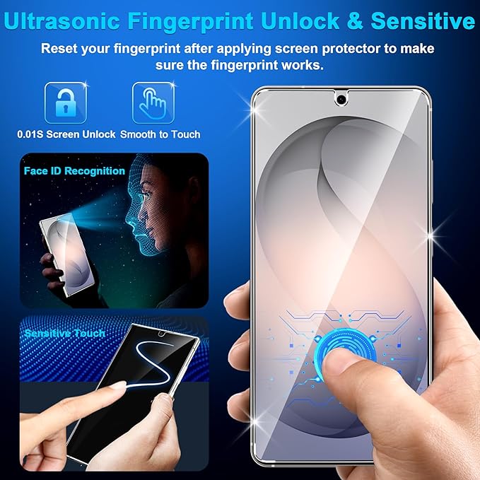 firtstnow 3 Pack for Samsung Galaxy S26 Ultra Screen Protector Tempered Glass + 3 Pack Camera Lens Protector, Military Grade Shatterproof, 9H Hardness, Fingerprint Unlock,Case Friendly 6.9 Inch - Image 7