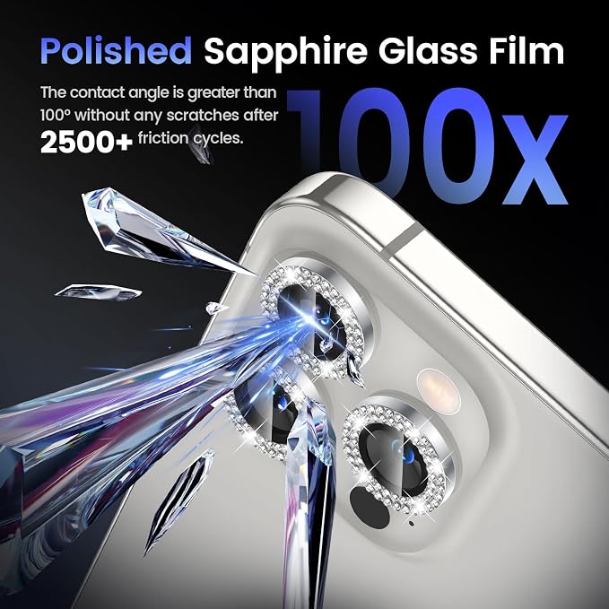 Tensea Camera Lens Protector Compatible for iPhone 17 Pro Max/17 Pro/15 Pro Max/15 Pro/16 Pro Max/16 Pro/14 Pro Max/14 Pro, Metal Tempered Glass Cover Camera Screen Protector Accessories,Case Friendly - Image 6