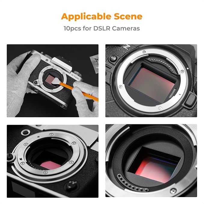 K&F CONCEPT APS-C-Frame Sensors Cleaning Swabs,for CCD and CMOS | 10 Pack Swabs,Vacuum Sealed, Soft and Flexible, Smooth and Lint-Free,Precision Cleaning,for Nikon Sony Canon Camera Clean - Image 8