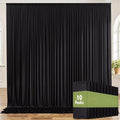 50ft x 8ft Wrinkle Free Black Backdrop Curtains for Parties, 10 Panels 5ftx8ft Polyester Photo Backdrop Drapes for Weddings Birthday Photography Background Curtains by ENJOYYOURPARTY