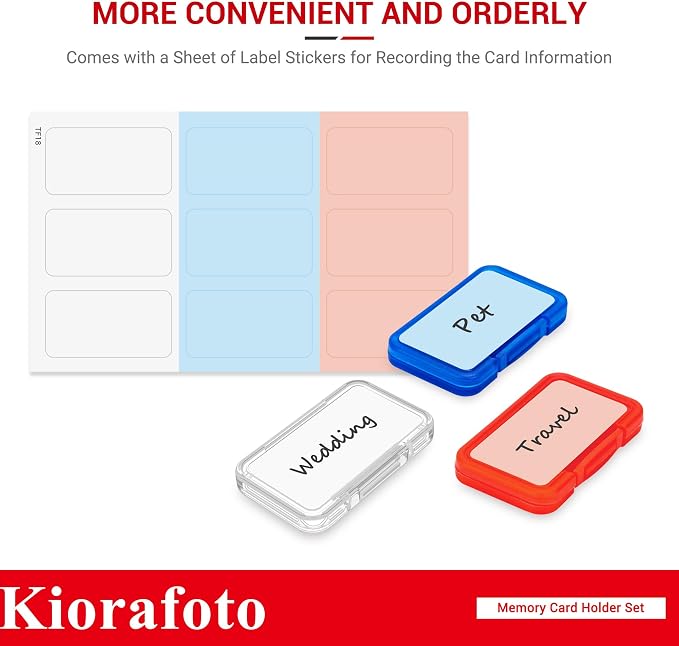 18PCS Multi-Color Clear Plastic MicroSD Card Holder Case for 18 TF Cards | with Labels,MicroSD MSD Memory Card Storage Organizer,for 18 Micro SD SDXC SDHC TF Cards,NOT Include any Cards - Image 7