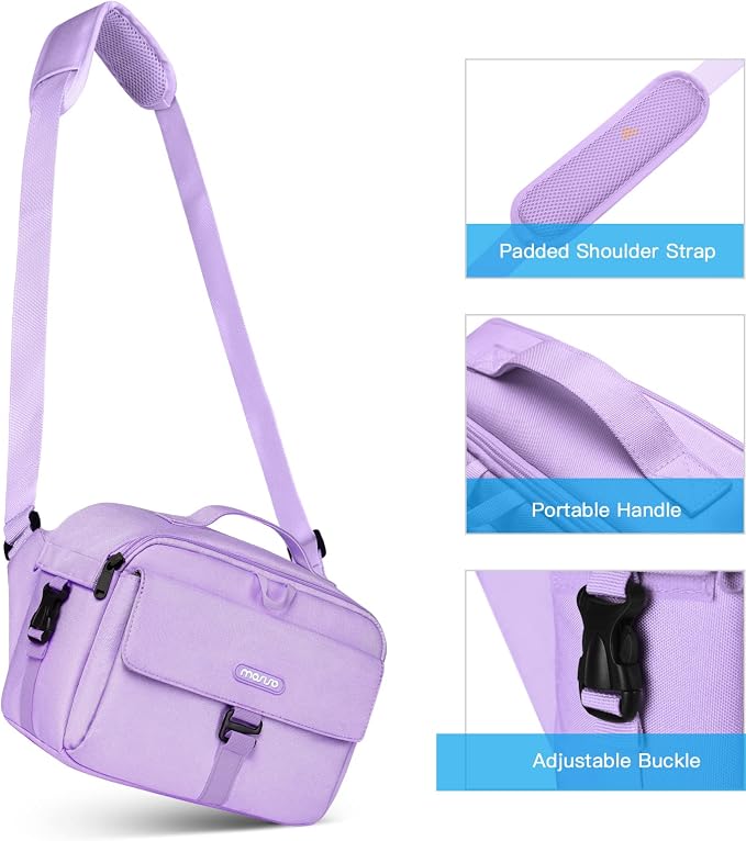 MOSISO Camera Shoulder Bag Camera Case Crossbody Sling Purse, Purple | DSLR/SLR/Mirrorless Compact Padded Photography Handbag with Rain Cover Compatible with Canon/Nikon/Sony Cameras and Lenses - Image 7