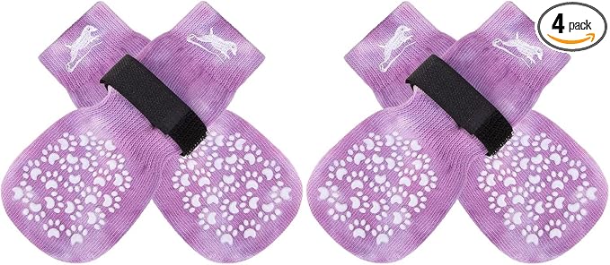 EXPAWLORER Anti Slip Dog Socks to Prevent Licking Paws, Dog Shoes for Hot Pavement, Dog Booties for Small Medium Large Senior Dogs, Traction Control Boots & Paw Protectors for Hardwood Floors by EXPAWLORER