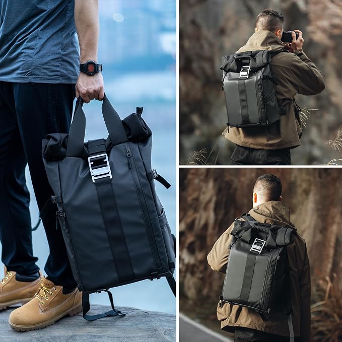 Camera Backpack Waterproof Camera Bag Satchel for Photographer DSLR SLR Mirrorless with Laptop Compartment and Rain Cover - Image 5