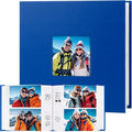 4x6 Photo Album Holds 240 Photos Writing Space, PU Leather, Blue | Clear Acid-Free Sleeves, Memo Writing Areas, Front Display Window, Baby, Wedding, Travel & Family Picture Keepsakes by Xfveiwoo
