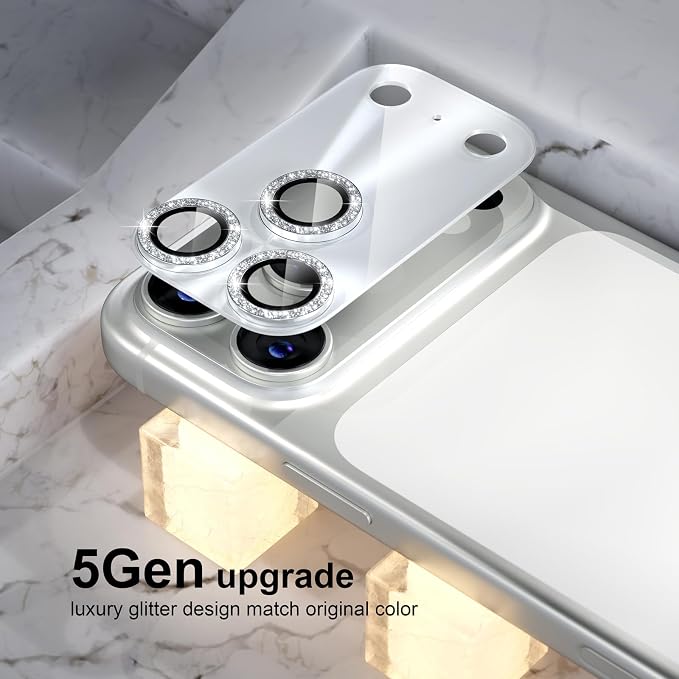 Choiche for iPhone 17 Pro Camera Lens Protector, Light-Silver | Bling Metal Camera Cover with 9H Tempered Glass Lens Screen Protector Accessories, Strong Adsorption, Case-Friendly, 6.3-inch - Image 7