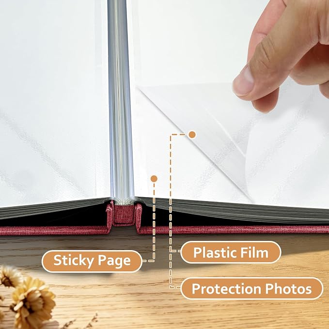 Large Photo Album Self Adhesive Scrapbook Album for 4x6 5x7 8x10 Pictures DIY Photo Book for Wedding, Anniversary, Christmas, Baby Shower, Ideal for Preserving Precious Moments - Image 5
