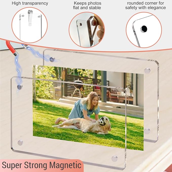 1Pcs Car Clip Picture Holder,Personalized Car Picture Frame,Acrylic Car Photo Holder,Magnetic Car Sun Visor Photo Clip,Visor Clip Photo Frame Hanging Decor Car Accessories for Mom Husband Family - Image 3