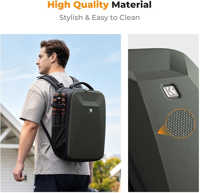 K&F CONCEPT Camera Backpack,Hardshell Photography DSLR Camera Bag | 15-15.6 Inch Laptop Compartment, Waterproof, Hard Shell Camera Case, Compatible with Canon/Nikon/Sony/DJI Mavic Drone, B07 - Image 6