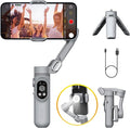 Gimbal Stabilizer for Smartphone w/LED Light Face Tracking Inception Timelapse Handheld Foldable 3-Axis Gimble for iPhone 15 14 13 12 11 Pro Max Android Galaxy S23 YouTube TikTok Vlog AOCHUAN Smart X by AOCHUAN