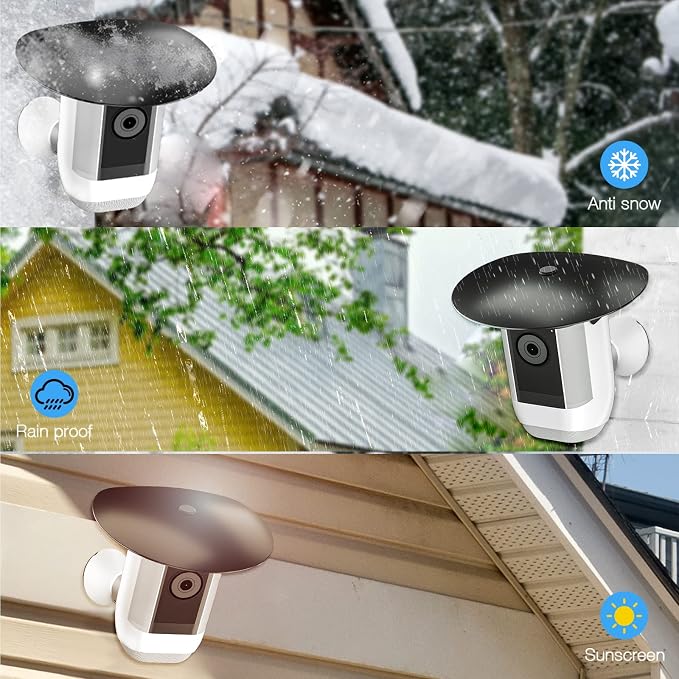 HOLACA Sun Rain Shade Camera Cover for R-ing Spotlight Camera Pro | Camera Shield Protective for Resistant UV, Easy to Install, Black - Image 2