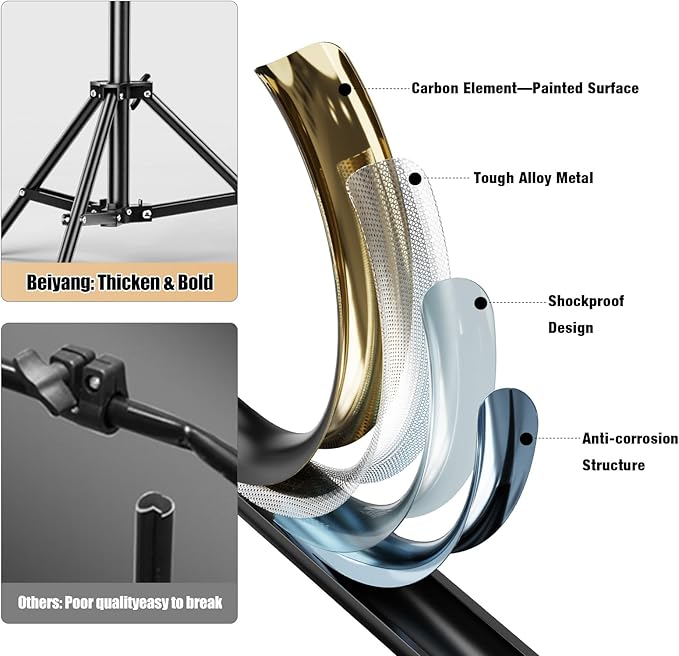 10x20FT Backdrop Support Stand for Photography，Adjustable Width & Length Backdrop Stand Background Support System Kit for Photo Video Studio Shooting, Party, Outdoor, Wedding - Image 6