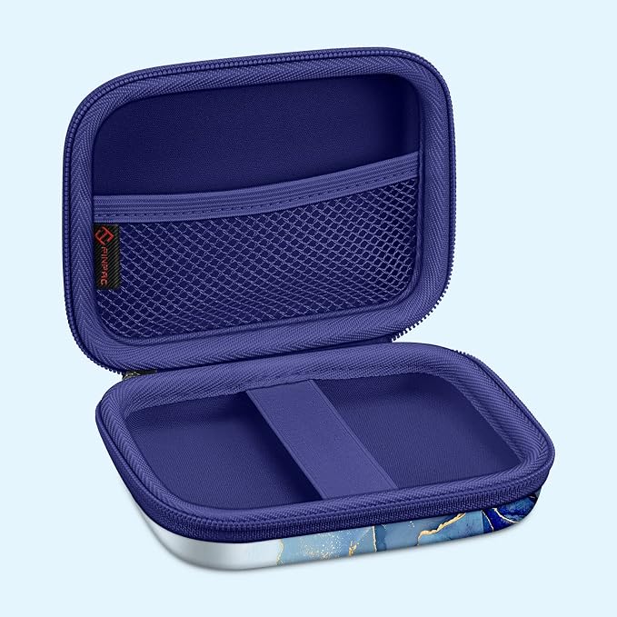 FINTIE Protective Case for Canon Ivy 2 Mini, CLIQ2 & CLIQ+2 Photo Printer | Shockproof Hard Shell Carrying Case, With Wrist Strap, Pocket Camera Storage, Charger Cable Organizer, Ocean Marble - Image 6