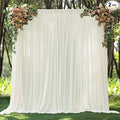 10x10ft Wrinkle Free Ivory Backdrop Curtain for Parties Soft Fabric Drapes Wedding Ivory Curtain Backdrop for Birthday Party Decorations Background for Photography 5x10ft,2 Panels by ESGOTBME