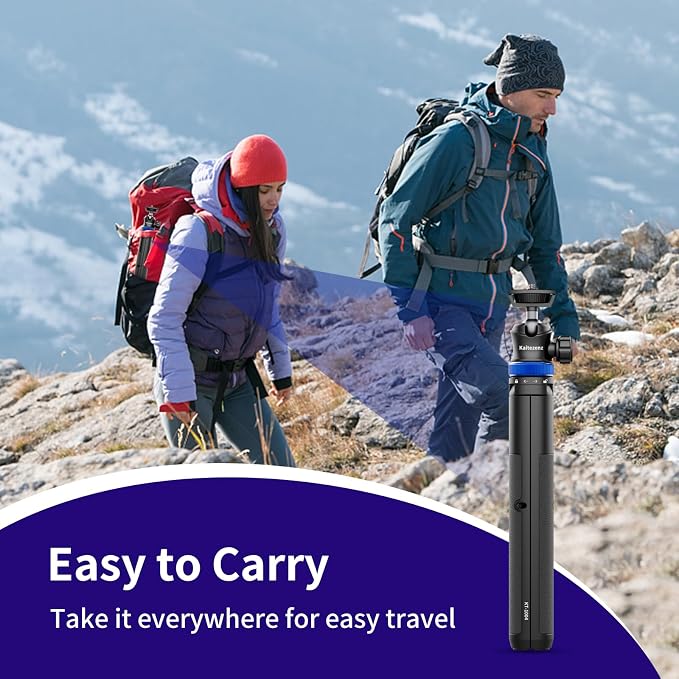 Kaitezenz Selfie Stick Tripod for Gopro Camera, 62" Extendable Tripod Stand with 360° Ball Head 1/4" Screw, Portable Lightweight Camera Tripod for Max Hero 13 12 11 10 DJI OSMO Pocket3 Action Camera - Image 6