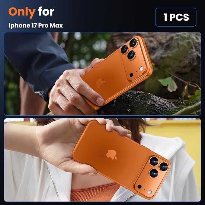 WSKEN for iPhone 17 Pro Max Camera Lens Protector - Military Grade Design | Strong Adhesion, Daily Shatterproof, Metal Aluminum Alloy Tempered Glass Camera Screen Protector, Cosmic Orange - Image 6