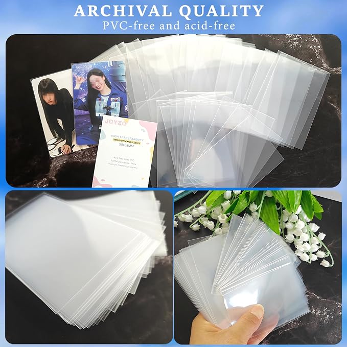 Kpop Card Sleeves, 58x88mm Photo Protector for Polaroid Instax Mini | 100PCS Clear Polypropylene, PVC-Free, Acid-Free Card Shield, 200 Micron/0.2mm Thick, 2.28x3.46in Snug Fit Photo Sheet Pocket - Image 3