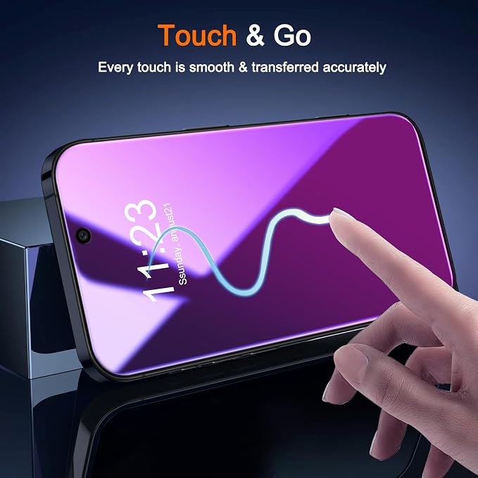 Milomdoi Gradient Colorful Privacy Screen Protector for iPhone 17 Pro | 3+3 Pack, 9H+ Hardness Tempered Glass Camera Lens Protector, Easy Installation, No Bubbles, Case Friendly - Image 6