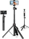 JOILCAN Tripod for iPhone & Camera, 64" Selfie Stick 360° Ball Head Remote | Extendable Portable Phone Tripod Stand for Travel Vlog Compatible with iPhone DJI Canon Sony DLSR by JOILCAN