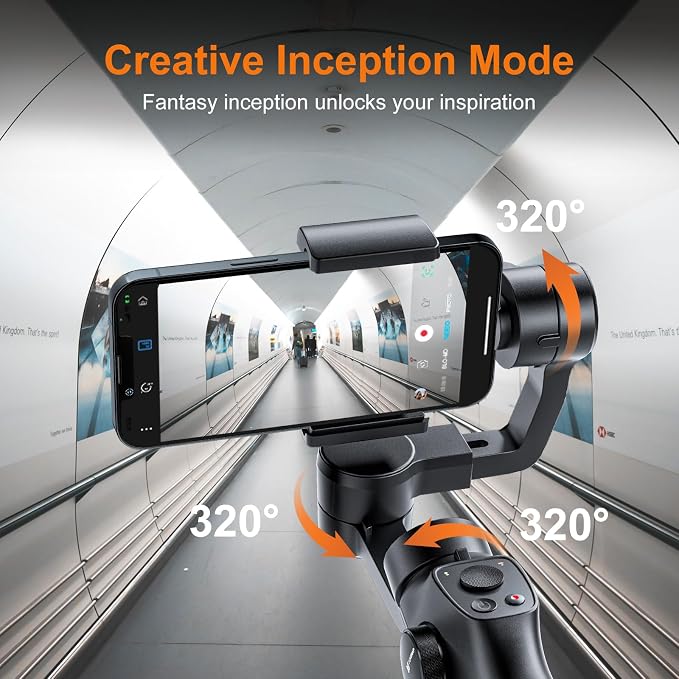 Gimbal Stabilizer for iPhone, Phone Gimbal w/Focus Wheel Face Tracking for 16 15 Pro Max Android 3-Axis Phone Stabilizer for Video Recording Vlog - Image 4