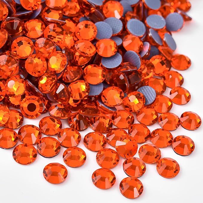 Jollin Hotfix Rhinestones Flatback Crystal Gems 2.4mm SS8, Orange Siam | 2880pcs Hot Fix Crystals Glass Rhinestones for Bedazzling, Crafting, Clothes, Shoes & Accessories DIY Decoration by Jollin