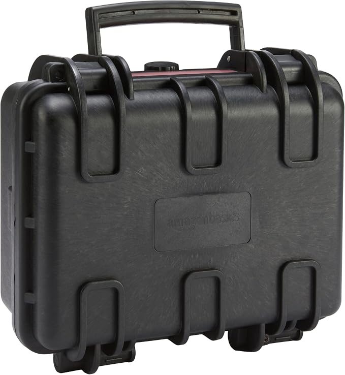 Amazon Basics Hard Camera Case, Small, Black, Solid, 12"L x 11"W x 6"H by AmazonBasics