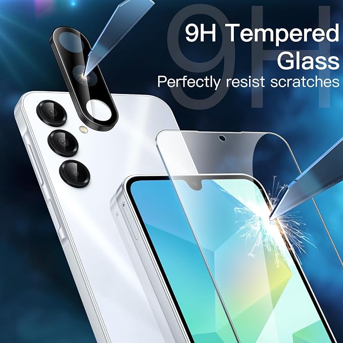 JETech Screen Protector for Galaxy A16, with Camera Lens Protector, 2+2Pack | HD Clear Tempered Glass, Anti-Scratch Protection - Image 3