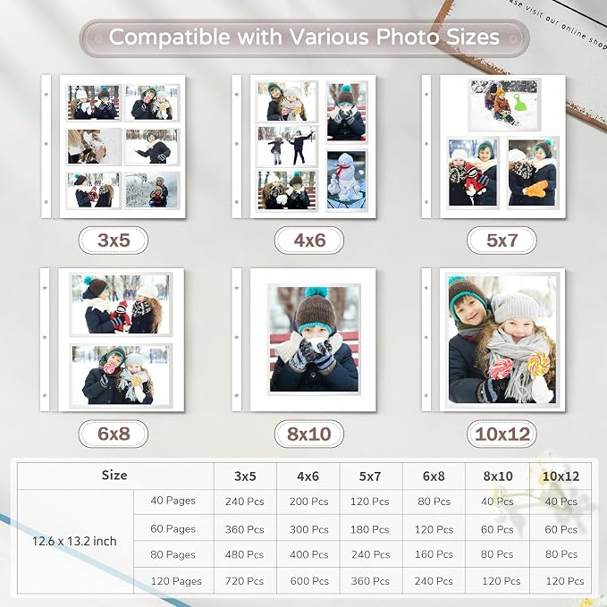 Popotop Large Photo Album Self Adhesive 4x6 5x7 8x10 Scrapbook Album DIY Picture Book,Gifts for Mom,Family Baby and Wedding,with Metal Pen and Plastic Board - Image 8