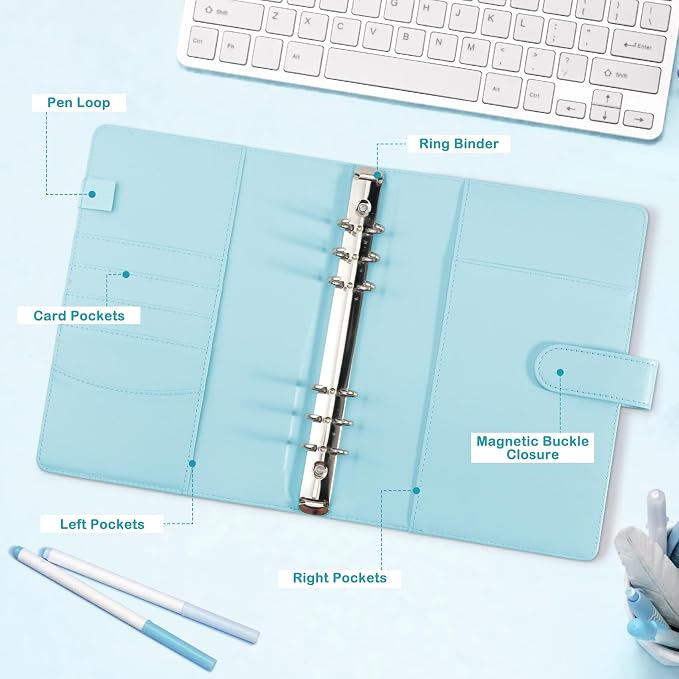 A5 Kpop Photocard Binder with 30 Pack 4-Pocket Card Pages, 6 Ring A5 Binder Card Collector Album with 240 Card Slots,PU Leather Binder Cover with Magnetic Buckle Closure for Organizing Trading Card - Image 6