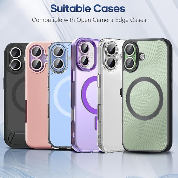 for iPhone 17 Camera Lens Protector Cover Bling Diamond, Green | Individual Metal, 9H Hardness, Scratch Resistant, Shockproof, Drop Protection, Case Friendly, Stylish Accessories - Image 6