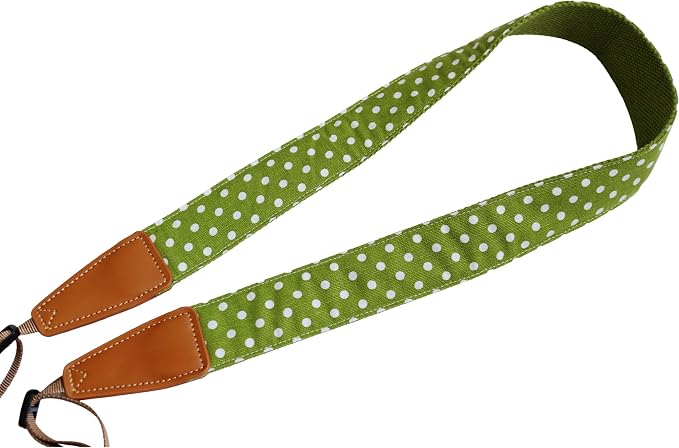 UNIKSTRAP Original Design Vintage & Fresh Style Green Polka Dot Adjustable Camera Strap, Neck Shoulder Belt Fit for Canon Nikon Sony Olympus Mirrorless & DSLR Camera etc. - Image 4