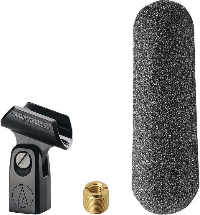 Audio-Technica AT875R Short Shotgun Microphone with Shockmount + Windshield + 20ft XLR Microphone Cable + Cleaning Cloth (5 Items) - Image 5