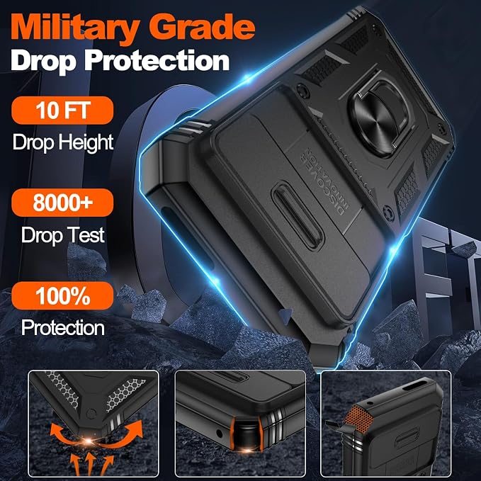 Gritup for Pixel 9 Pro XL Case Military-Grade Shockproof with Kickstand | with 2 PCS Screen Protector, Slide Camera Cover, Heavy Duty Outdoor Protection Funda para Pixel Pro 9 XL Phone Cover, Black - Image 2
