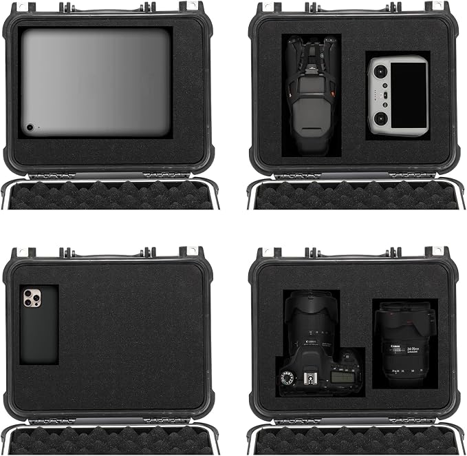 Mayouko 13.4" Waterproof Plastic Toolbox with Foam Insert, 13.4" x 11.6" x 6", IP67 Lockable Storage Box, Customizable Foam, Shockproof Hard Case Weatherproof Container, Protective Hard Camera Case - Image 6