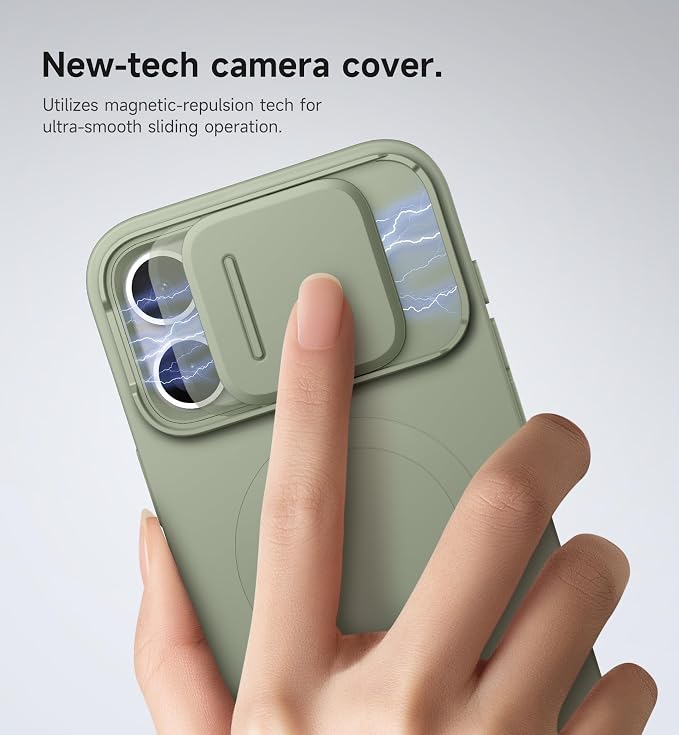 SURITCH for iPhone 16 Pro Max Case with Magnetic Camera Slide Cover and Adjustable Kickstand, Compatible with MagSafe, Shockproof Bumper Case Slim Protective Cover 6.9 Inch, Green - Image 4