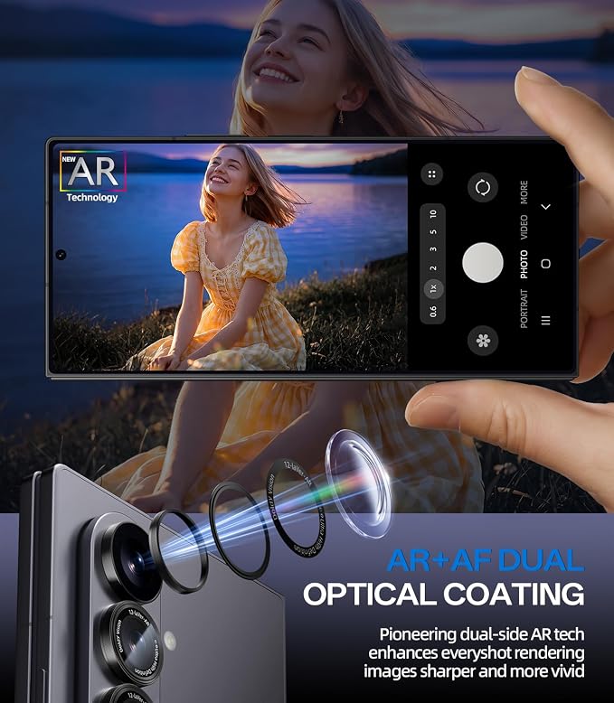 HelloDeere for Galaxy Z Fold 7/Z Fold 8 Ultra Camera Lens Protector, Military-Grade 9H+ Tempered Glass AR Optical Tech HD Anti-Glare Anti-Scratch Metal Individual Ring Easy Install Case Friendly Black - Image 4
