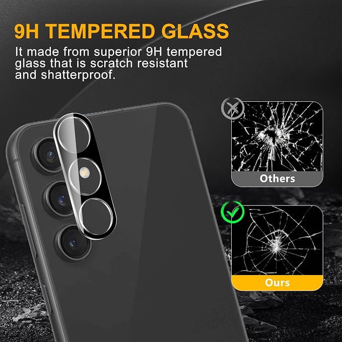 3 Pack Camera Lens Protector for Samsung Galaxy S23 Fe | Tempered Glass,Anti-Fingerprint,9H Hardness,Scratch Resistant,Easy to Install,Bubble Free,HD Clarity - Image 7