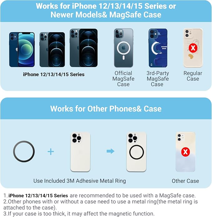 [Wireless Remote] Magnetic Smartphone Video Cage Rig for iPhone 16 15 14 13 12 Pro Max Mini & Magsafe Case,Universal Cell Phone Stabilizer Rig with 6 Cold Shoe Mounts,Phone Cage Rig for Filming | for Magsafe Case,Universal Cell Phone Stabilizer Rig wit... - Image 3