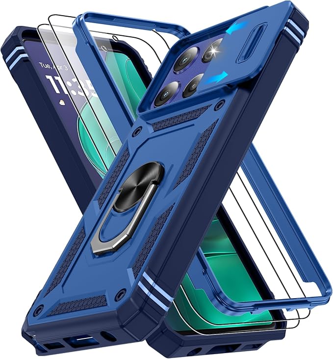 Gritup for Motorola Moto G Stylus 5G 2026 Case: G Stylus 5G 2025 Case with Screen Protector*2 [Magnetic Stand] [Slide Camera Cover] Shock Proof Military-Grade para G Stylus-5G-2025 Blue by Gritup
