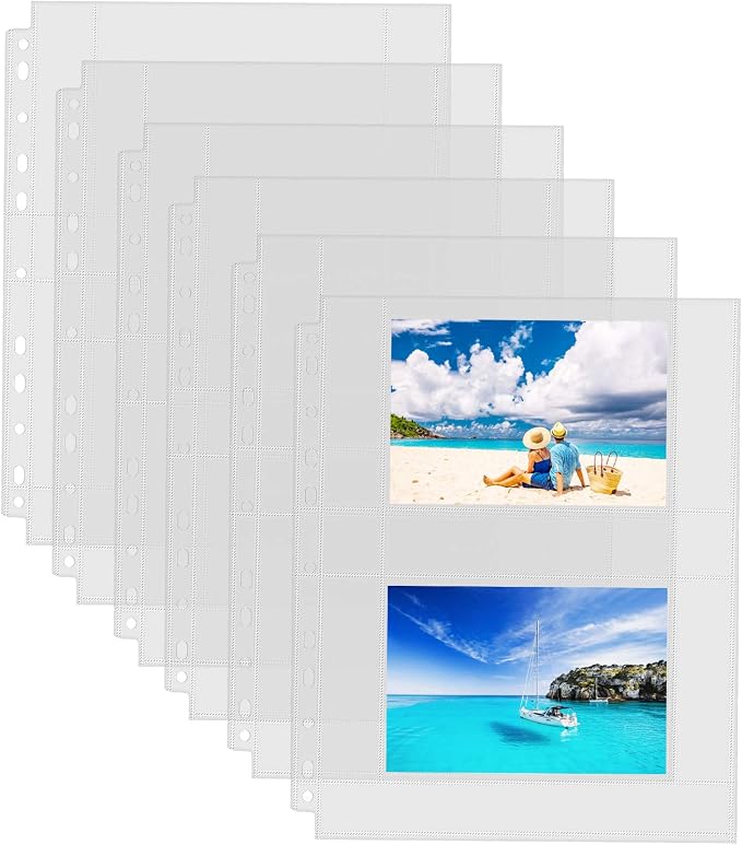 Sooez 30 Pack 4x6 Photo Sleeves for 3 Ring Binder, Hold 120 Pictures | Heavy Duty Plastic Binder Sleeves, Photo Album Refill Pages, Acid Free Archival Page Protector, Binder Inserts for Postcard by Sooez