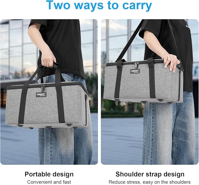 FOMITO AB-27 Foldable Camera Bag 16.73in x 11in x 8.66in Shockproof Case for DSLR, Gimbal, Drone Heavy-Duty Handle DIY liner - Image 4