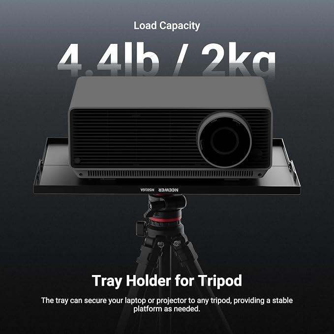 NEEWER 15"×11"×0.5" Metal Laptop Projector Notebook Tray Holder Detachable with 1/4" to 3/8" Screw Adapter for Tripod Mount Stand for Stage Meeting Outdoor Lecture (Tripod Stand NotIncluded), MS016A - Image 2