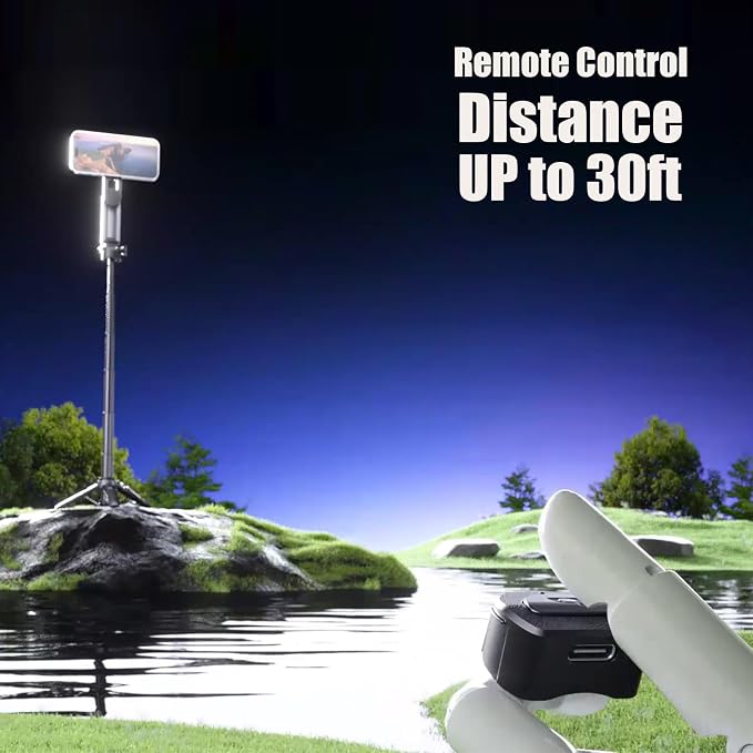 4 in 1 Magnetic Tripod Pocket Selfie Stick Extends to 1.5ft | Portable Camera Grip Handle, Strong Magnetic, Compact, Detachable Remote Control for Selfies/Vlogging/Live Streaming/Travel - Image 4
