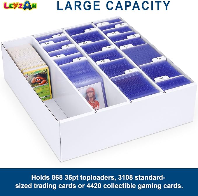 Trading Card Storage Box, 1-Pack Bulk Card Storage for MTG Sports Cards | Durable Cardboard Card Storage Box with Dividers for Top Loaders, Organizers TCG, Magic, Basketball, Game Card Collections - Image 5