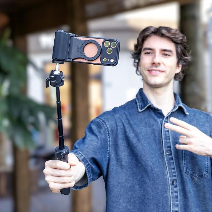 JJC iPhone Camera Grip with Remote, Magnetic Camera Attachment for iPhone | Selfie Grip for iPhone 17 16 15 14 13 12 Pro Max MagSafe Accessories, Ideal for Photography/Fun Shot/Video/Vlog - Image 8