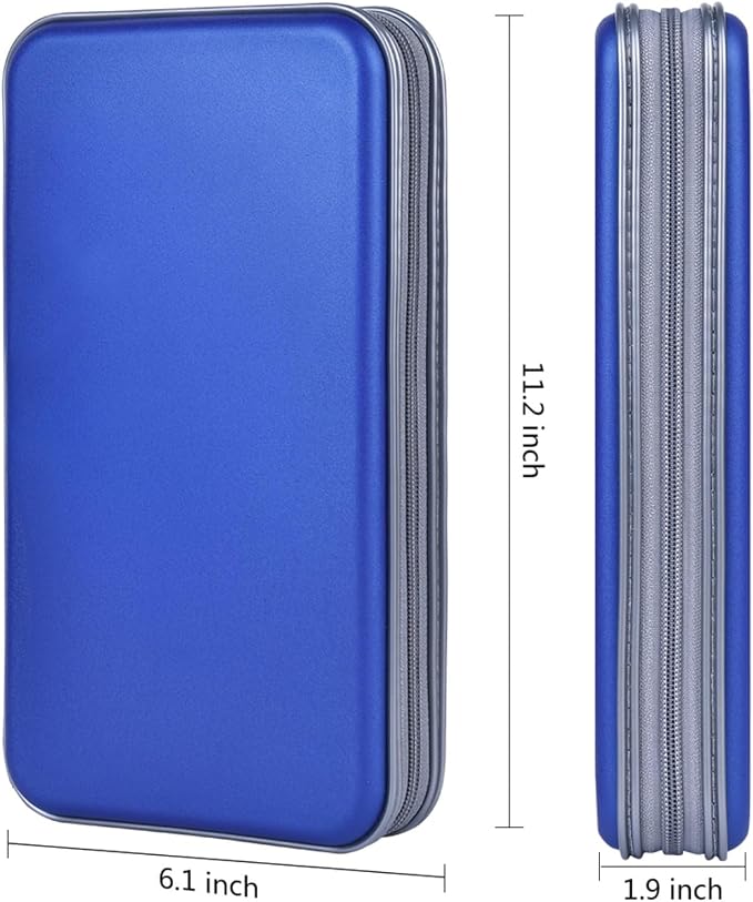 alavisxf xx CD Holder, 72 Capacity Hard Plastic Storage Case for Car | CD DVD Case, Portable Hand Strap, Zipper Closure, Anti-Slip Sleeves, Disc Storage Organizer, for Home Office Travel - Image 4