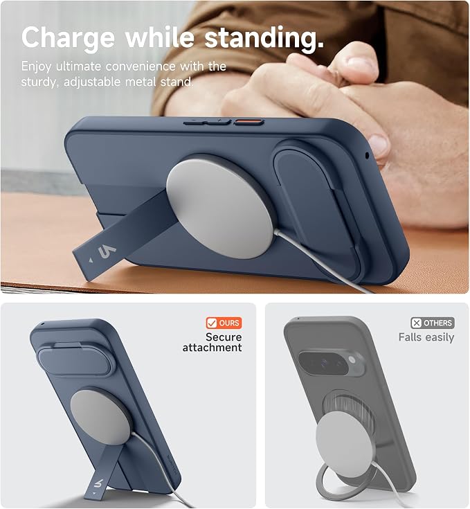 SURITCH for Google Pixel 11 Pro XL Phone Case, Compatible with MagSafe, Protective Cover with Camera Cover & Adjustable Metal Kickstand for Pixel 11 Pro XL 2026 -Dark Blue - Image 6