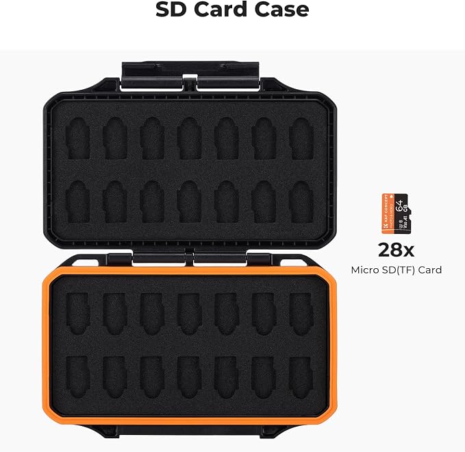 K&F CONCEPT 28 Slot SD Card Case, SD/TF Card Holder/Organizer | Water-Resistant Anti-Shock/Dust, PM03 - Image 2