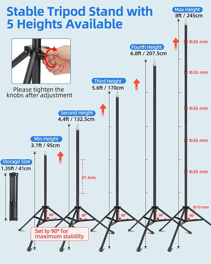 Hemmotop White Backdrop with Stand, 8x7.5ft Photography Background Kit | Sturdy Threaded Connection Stand, Draped Polyester Fabric, Perfect for Photoshoot Wedding Birthday Party Projector Screen - Image 6
