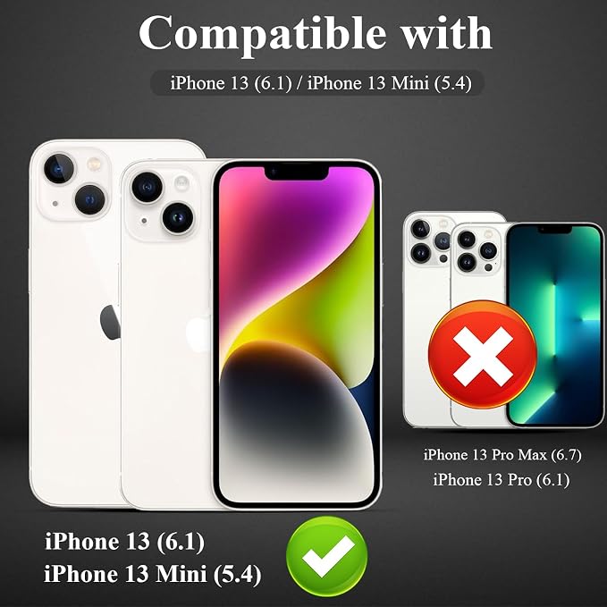YWXTW [5 Pack Designed for iPhone 13 Camera Lens Protector, for iPhone 13 Mini Camera Lens Protector, Night Shooting Mode, Anti Scratch HD Clear 9H Hardness Tempered Glass - Image 2